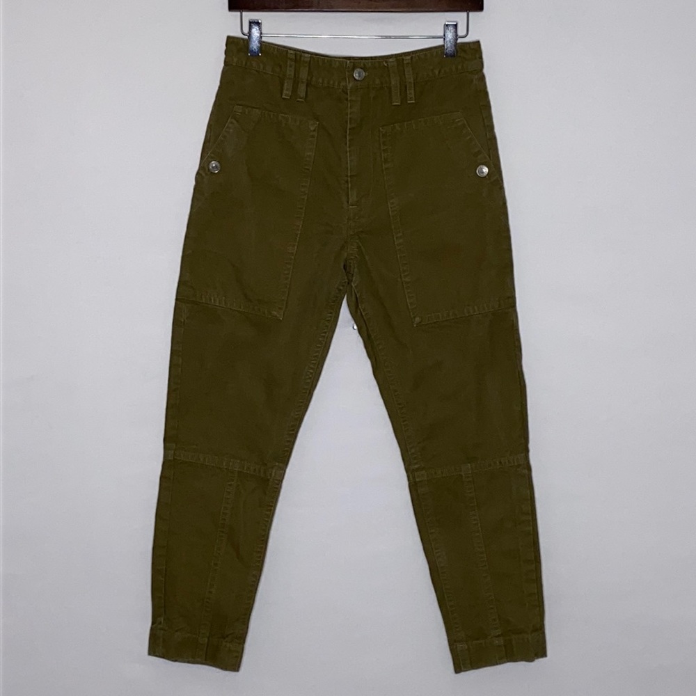 ISABEL MARANT Etoile | Army Green Military Style Jeans - Size 4 (US) / 36 (FR)